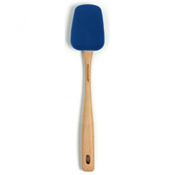 Chasseur Silicone Solid Spoon with Wooden Handle Blue