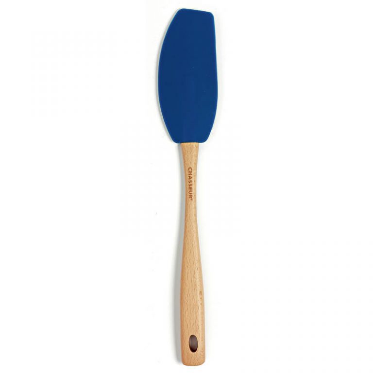 Chasseur Silicone Curved Spatula with Wooden Handle Blue sh/03585