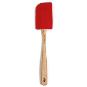 Chasseur Silicone Large Spatula with Wooden Handle Red