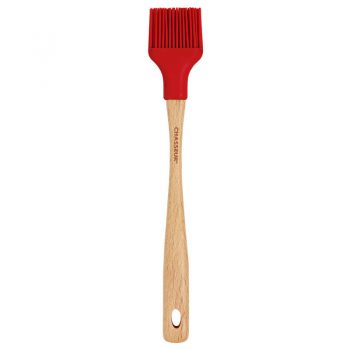 Chasseur Silicone Basting Brush with Wooden Handle Red