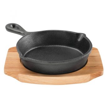 Pyrolux Pyrocast Cast Iron Skillet with Maple Tray (2 Sizes)