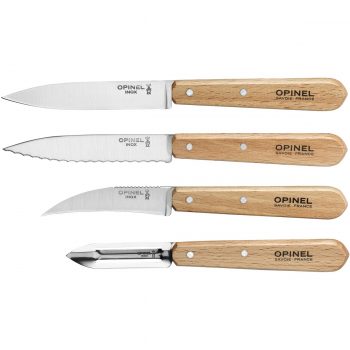 Opinel Kitchen Essentials Knives Natural Beech Set of 4