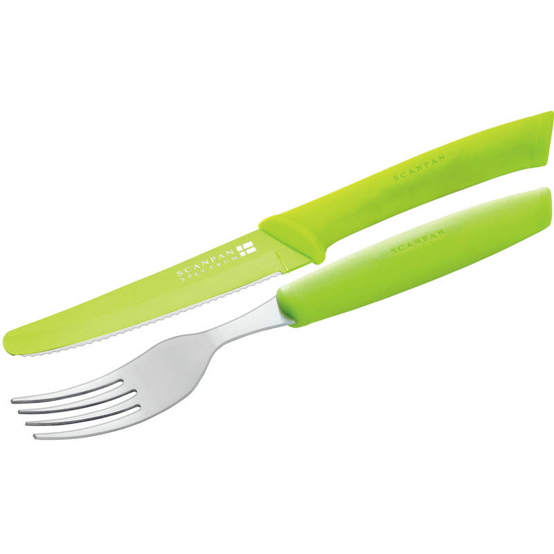 Scanpan Spectrum Steak Knife and Fork Set Green Chef's Complements