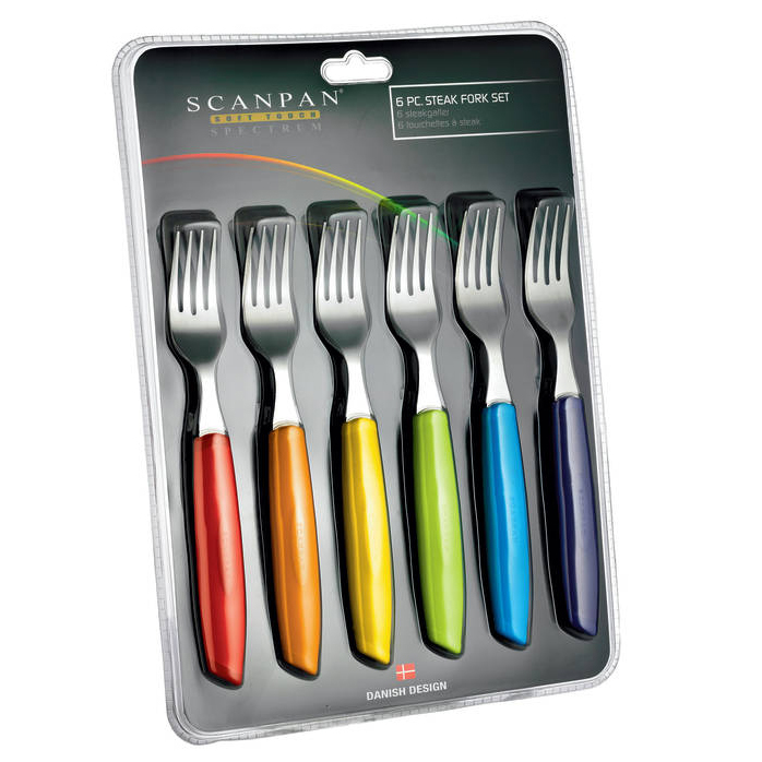 Scanpan Spectrum Steak Fork Set Coloured  sh/18688