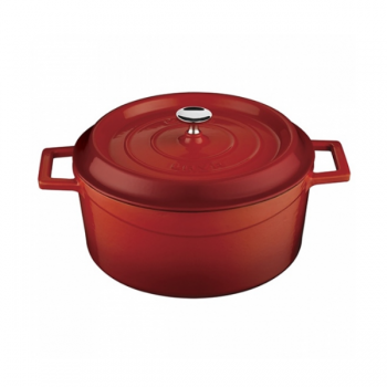 Lava Cast Iron Round Casserole Red (3 Sizes) - 24cm