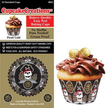 CupcakeCreations Pirates Gold Baking Cases Pack of 32
