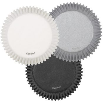 Wilton White/Silver/Black Cupcake Cases Pack of 75
