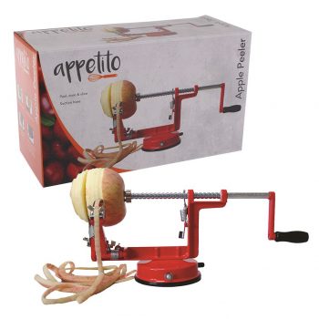 Appetito Apple Peeler with Suction Base Red