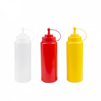 Sauce Bottle 1L Wide Top With Cap (3 Colours)