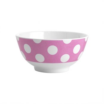 JAB Melamine Cereal Bowl White Dots on Pink