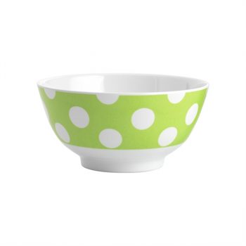 JAB Melamine Cereal Bowl White Dots on Lime