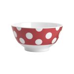 JAB Melamine Cereal Bowl White Dots on Red