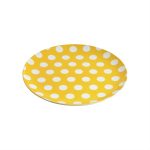 JAB Melamine Coupe Plate White Dots on Yellow 20cm