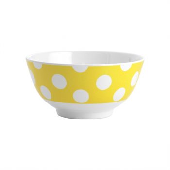 JAB Melamine Cereal Bowl White Dots on Yellow