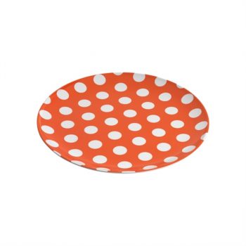 JAB Melamine Coupe Plate White Dots on Orange 20cm