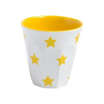 JAB Melamine Tumbler Yellow Stars on White 190ml