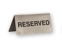 Table Sign Reserved Stainless Steel