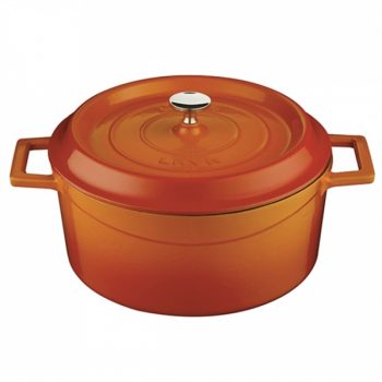 Lava Cast Iron Round Casserole Orange (3 Sizes)