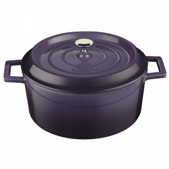 Lava Cast Iron Round Casserole Purple (3 Sizes)
