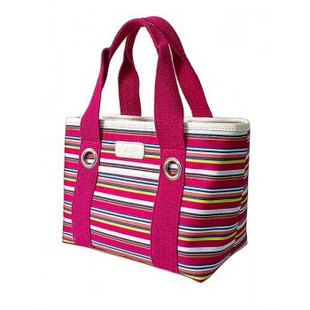 Sachi Insulated Lunch Bag Dark Pink Stripes
