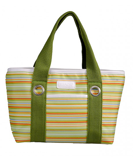 Sachi Insulated Lunch Bag Green Stripes | Chef's Complements