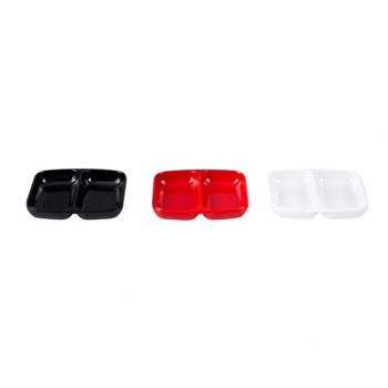 Ryner Melamine Small Divided Sauce Dish (3 Colours)