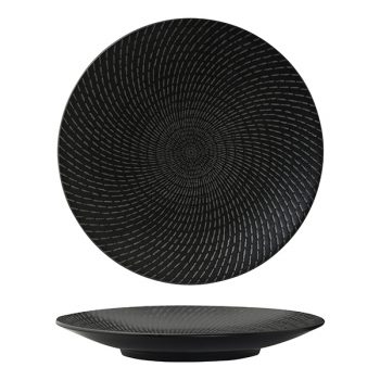Luzerne Zen Black Swirl Coupe Plate (4 Sizes)