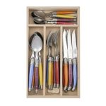 André Verdier Laguiole Debutant Cutlery Tray Set of 24 Coloured
