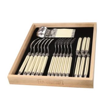 André Verdier Laguiole Debutant Cutlery Set of 24 Ivory