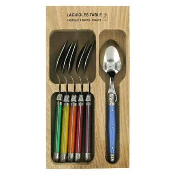 André Verdier Laguiole Debutant Teaspoon Set of 6 Coloured