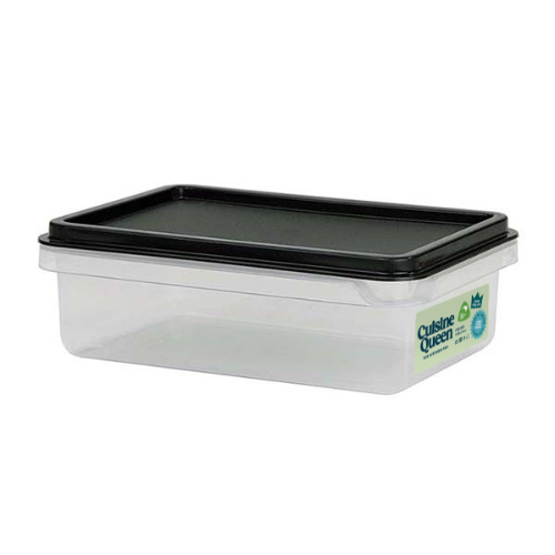 Cuisine Queen Rectangular Food Storer 1.2L Charcoal