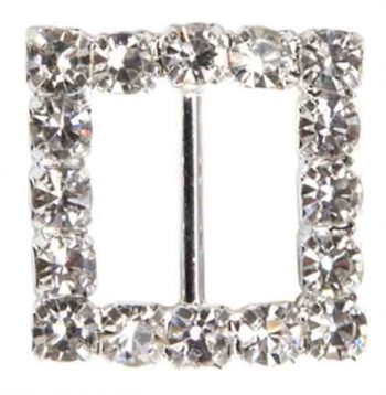 Diamante Square Buckle 17mm