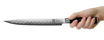 DM0720 Kai Shun Classic Granton Slicing Knife 23cm Holding