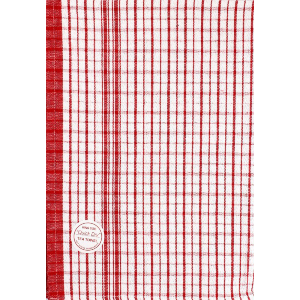 Dobby QuickDry Tea Towel Red