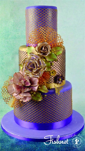 Cake Lace Mat By Claire Bowman - 3D Fishnet
