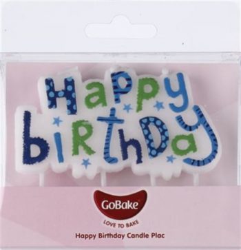 GoBake Blue Happy Birthday Candle
