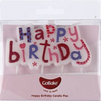 GoBake Pink Happy Birthday Candle