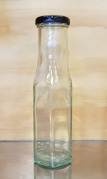 Hexagonal Glass Sauce Bottle 250ml
