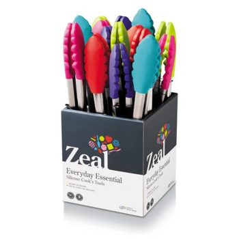 Zeal Coloured Silicone Tongs 26cm