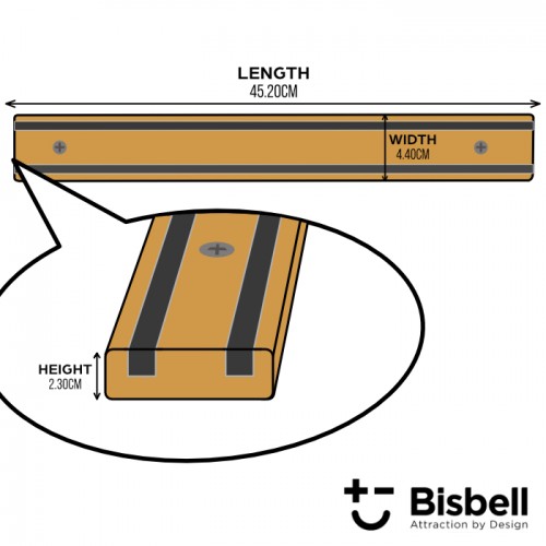 Bisbell Bisigrip Rubberwood Magnetic Knife Rack (2 Sizes) Product Image 3