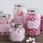Vintage Glass Ribbed Canister (2 Sizes)