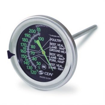 CDN® ProAccurate Ovenproof Meat/Poultry Thermometer Glow In The Dark