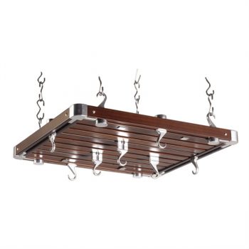 hahn Ceiling Rack Medium Rectangle Classic Collection Espresso Wood