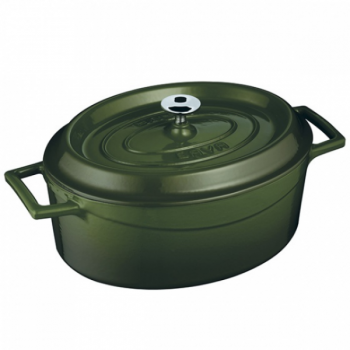 Lava Cast Iron Oval Casserole Green (2 Sizes) - 29cm