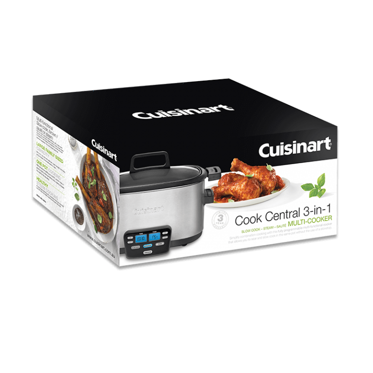 Cuisinart MSC-600 3-In-1 Cook Central 6-Quart Multi-Cooker: Slow Cooker,  Brown/Saute, Steamer, Silver