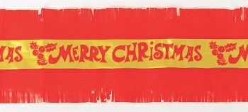 Cake Frill Gold Merry Christmas on Red