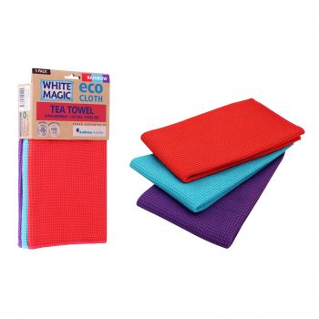 White Magic Microfibre Tea Towel Rainbow 3 Piece Set