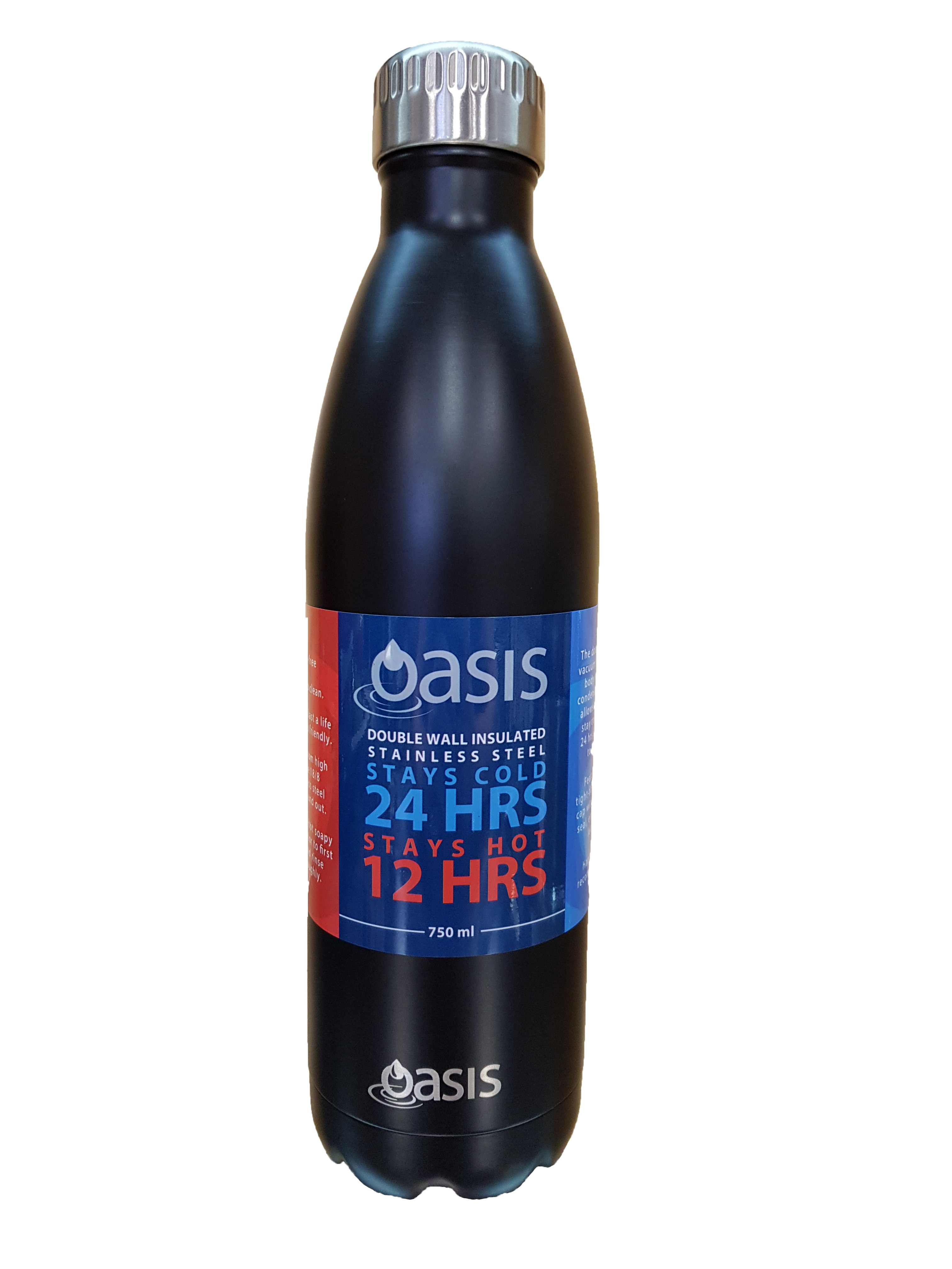 Oasis Insulated Stainless Steel Drink Bottle Matte Black (4 Sizes