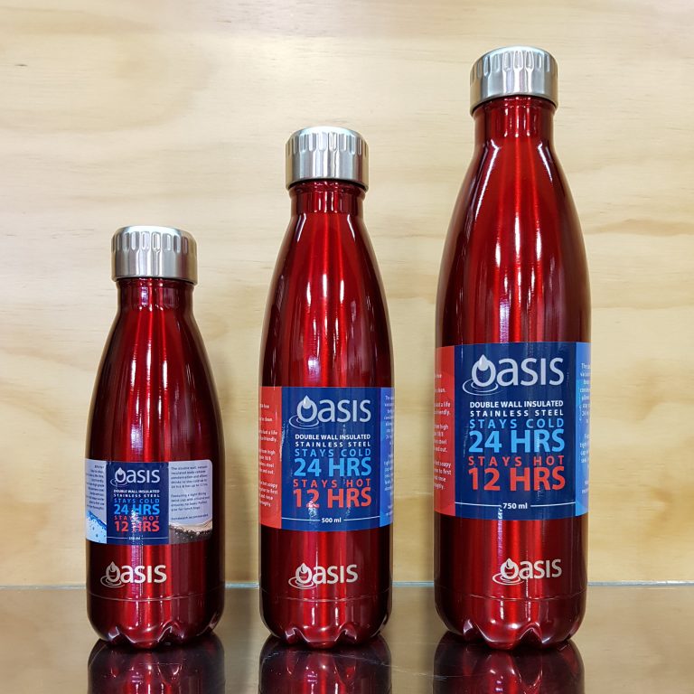 Oasis sizes 350 500 750ml