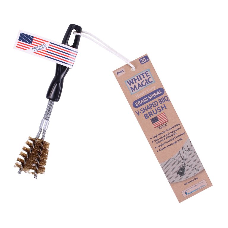 Short V-Shaped Brass Spiral Barbecue Brush2 copy